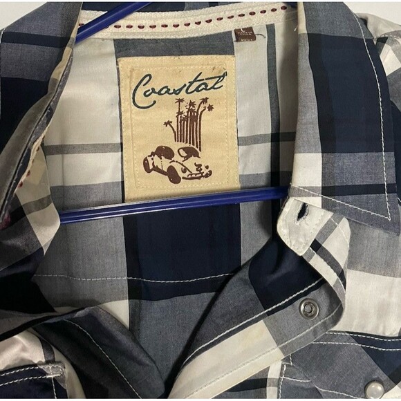 Costal Mens Multicolor Long Sleeve Pearl Snap Western Button Front Shirt Sz Lrg - Picture 3 of 7